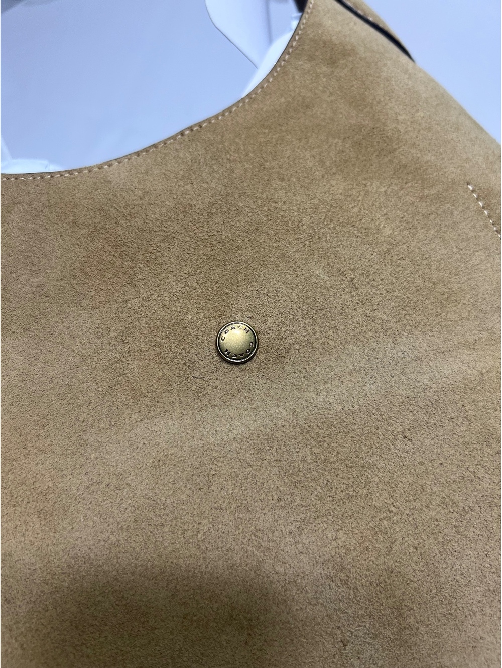 Coach Suede Shoulder Bag in Chestnut Sand - Picture 3 of 9